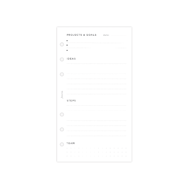 FILOFAX PERSONAL REFILL PROJECT MGT