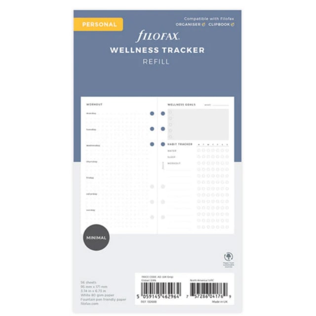 FILOFAX PERSONAL REFILL WELLNESS TRACKER
