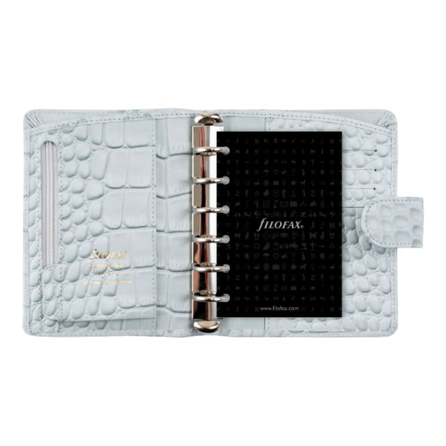 FILOFAX Classic Croc Pocket Organiser Silver Mist