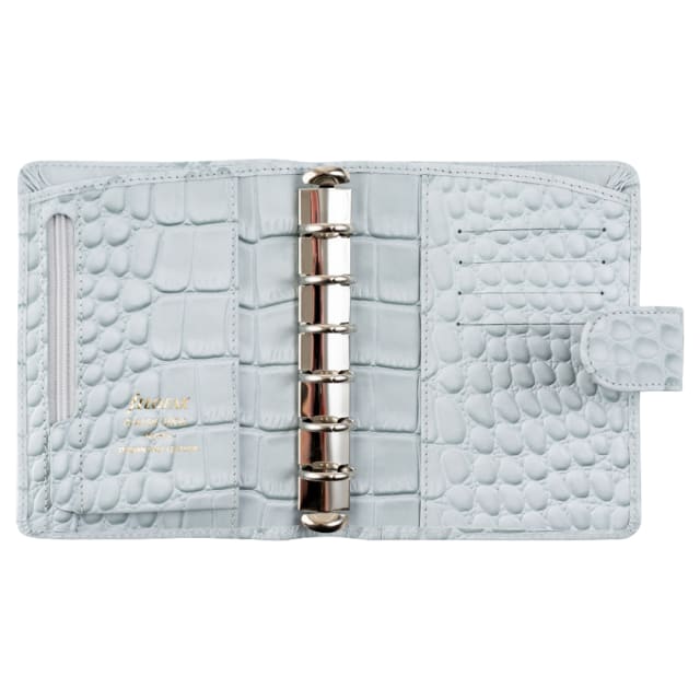 FILOFAX Classic Croc Pocket Organiser Silver Mist