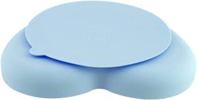 CHICCO Silicone Heart Shaped Plate Teal 9M+