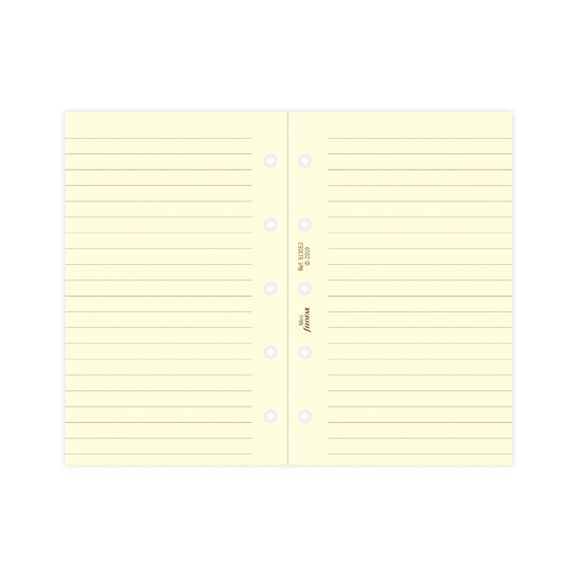 FILOFAX Mini Refill Ruled Paper Cott Cream 20pk