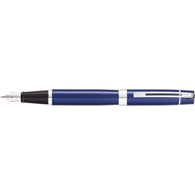 Sheaffer® 300 9341 Glossy Blue Fountain Pen With Chrome trim - Fine