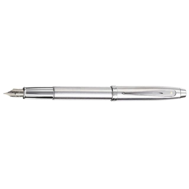 Sheaffer® 100 9306 Brushed Chrome Fountain Pen With Chrome trim - Fine