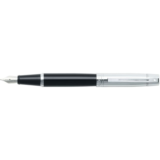 Sheaffer® 100 9313 Glossy Black Fountain Pen With Chrome cap and Chrome trim - Fine