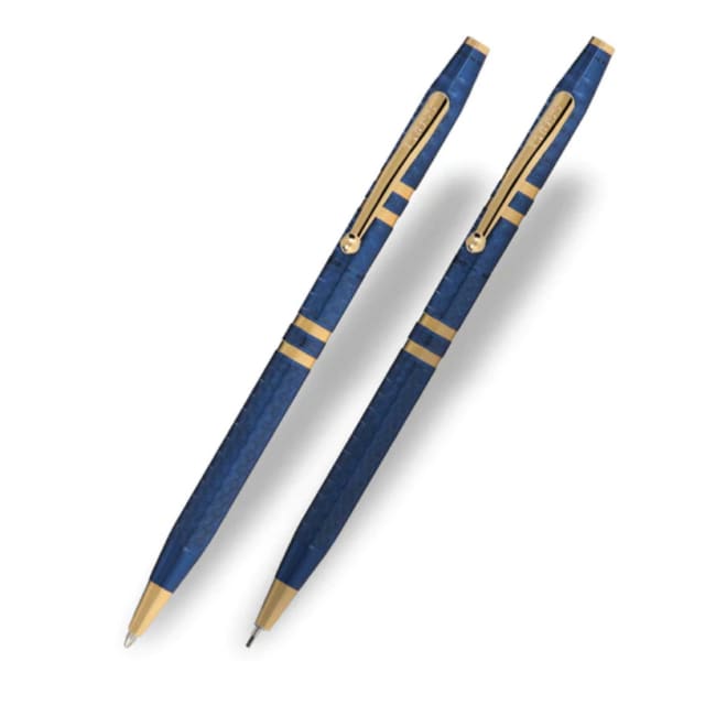 CROSS 175th Classic Century Blu Lcquer+23ct Ballpoint Pen+Pencil