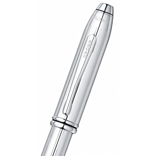 CROSS Townsend Lustrous Chrome Fountain Pen with Fine Stainless Steel Nib