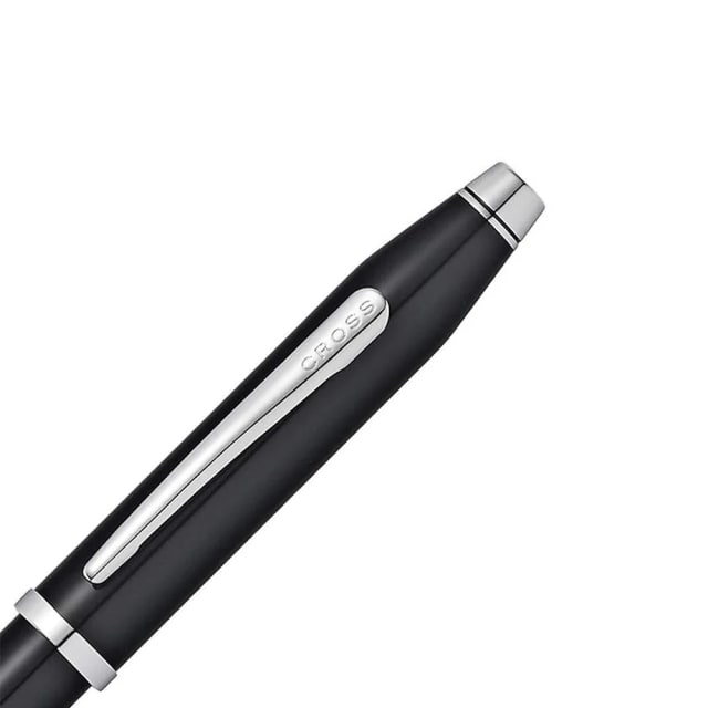 CROSS Century II Black Lacquer Fountain Pen, Fine Nib with Chrome Polished Trim