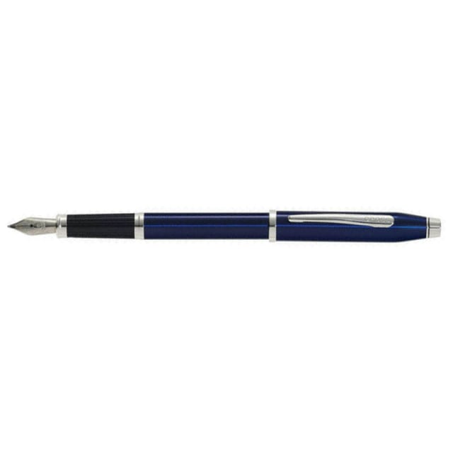 CROSS Century II Blue Lacquer Fountain Pen, Fine Nib with Chrome Polished Trim