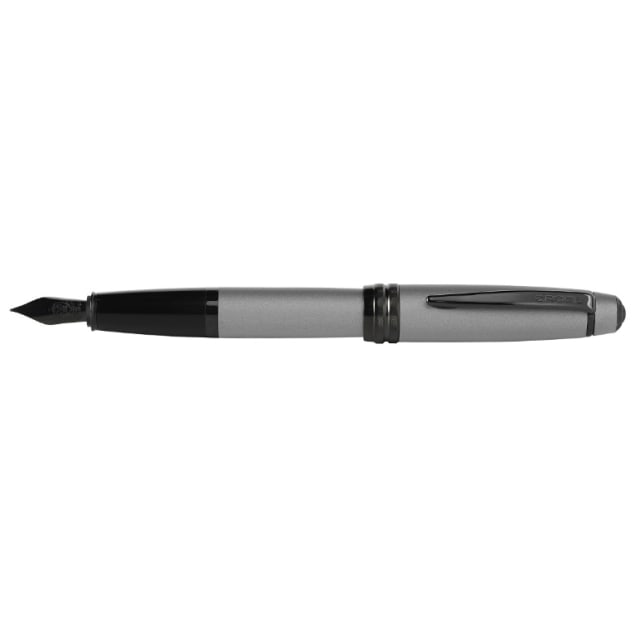 CROSS Bailey Matte Grey Fountain Pen with Black Xtra Fine Nib