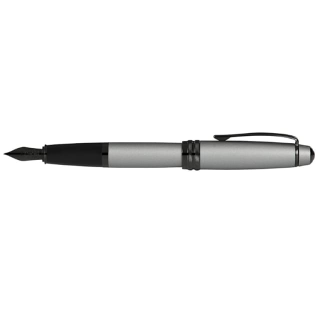 CROSS Bailey Matte Grey Fountain Pen with Black Fine Nib