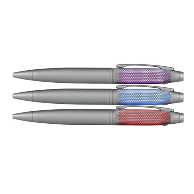 CROSS Lumina Titnum Grey Ballpoint Pen with red blue purple LED
