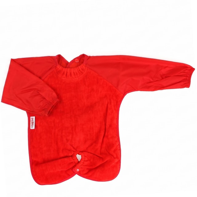 SILLY BILLYZ TOWEL HIGHCHAIR HUGR L/S BIB RED