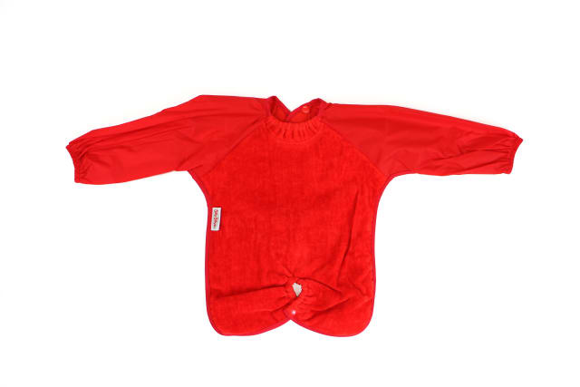 SILLY BILLYZ TOWEL HIGHCHAIR HUGR L/S BIB RED