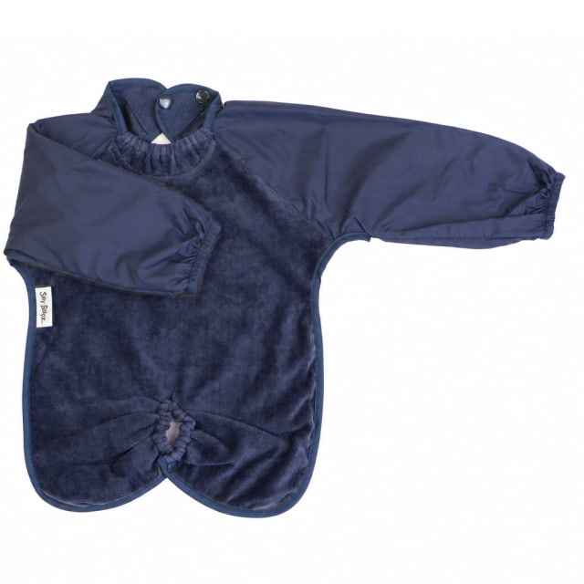 SILLY BILLYZ TOWEL HIGHCHAIR HUGR L/S BIB NAVY
