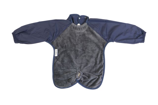 SILLY BILLYZ TOWEL HIGHCHAIR HUGR L/S BIB NAVY