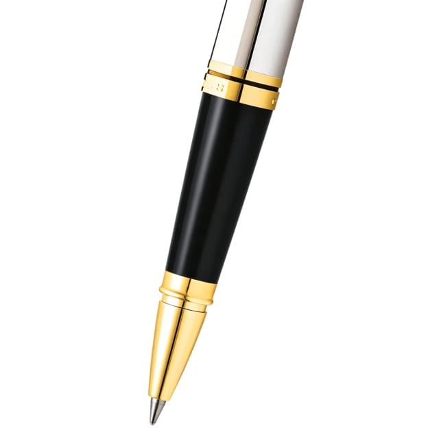 CROSS Coventry Lustrous Chrome With Gold Trim Rollerball Pen