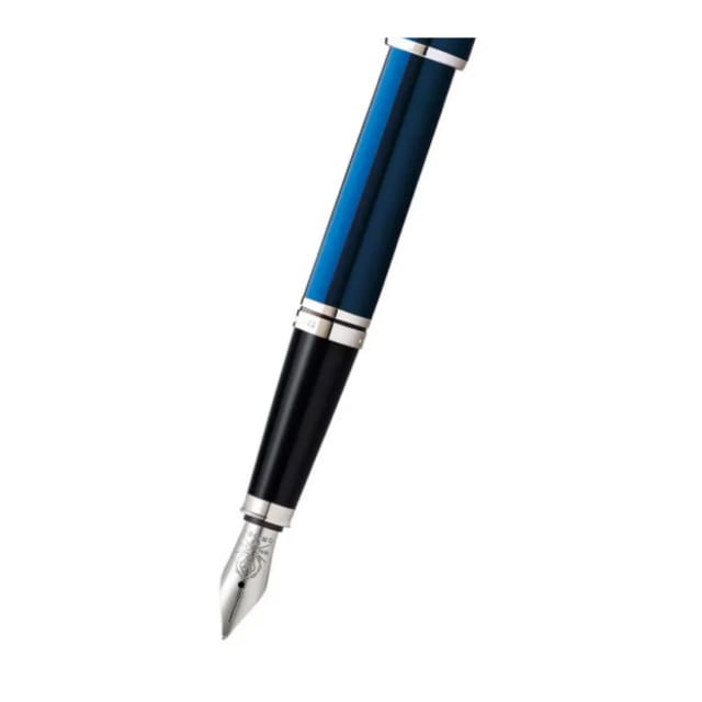 Cross Coventry Blue Lacquer with Chrome Fountain Pen Fine Nib