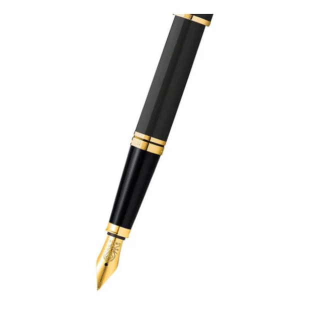 Cross Coventry Black Lacq With Gold Fountain Pen Fine Nib