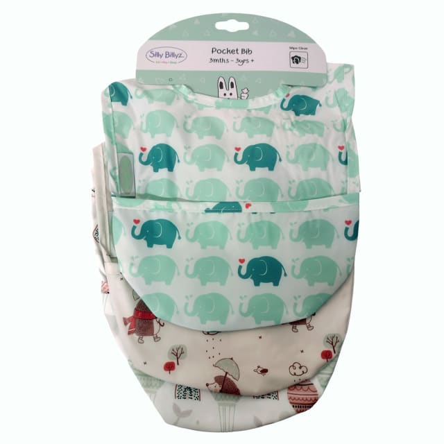 SILLY BILLYZ Nylon Pocket Bib 3pk Neutral