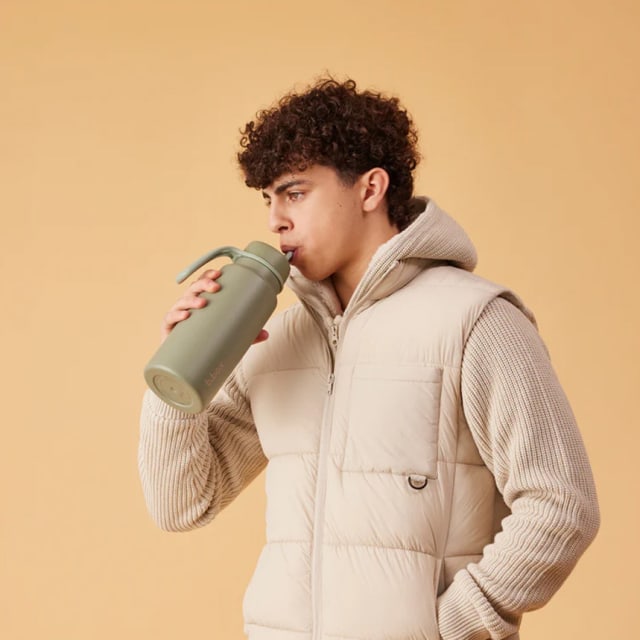 B.BOX Insulated Flip Top Bottle 1ltr Olive