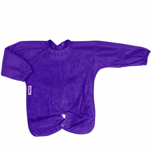 SILLY BILLYZ TOWEL HIGHCHAIR HUGR L/S BIB PURPLE