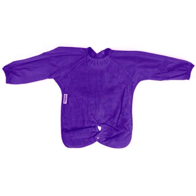 SILLY BILLYZ TOWEL HIGHCHAIR HUGR L/S BIB PURPLE