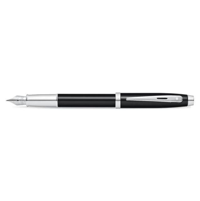 Sheaffer 100 Gloss Black Lacquer with Chrome Plate Fountain Pen