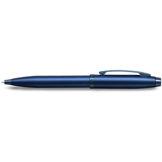 SHEAFFER 100 Satin Blue with Blue PVD Trim Ballpoint Pen