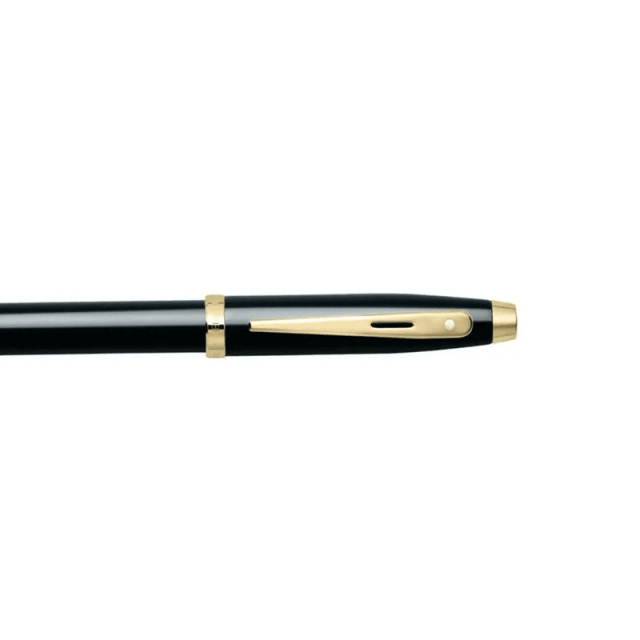 Sheaffer 100 Gloss Black Gold Trim Ballpoint Gold Plate Clk