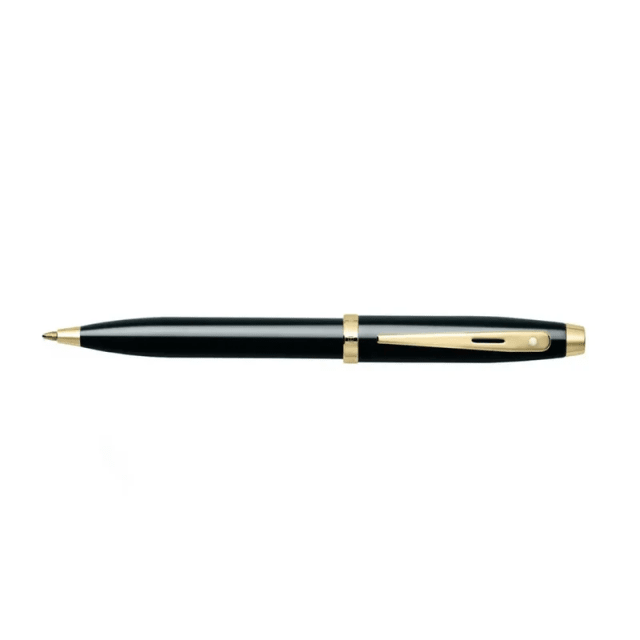 Sheaffer 100 Gloss Black Gold Trim Ballpoint Gold Plate Clk