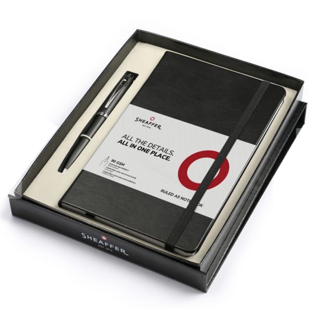 SHEAFFER 100 Matte Black Nickel PT Ballpoint Pen+A5 Notebook