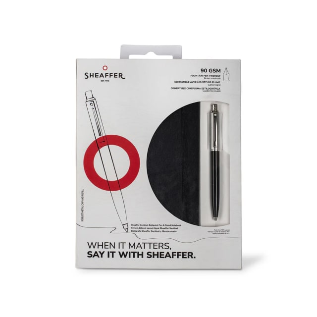 Sheaffer 321 Sentinel Black Chrome Trim Ballpoint+A5 Notebook Hang Sell-2