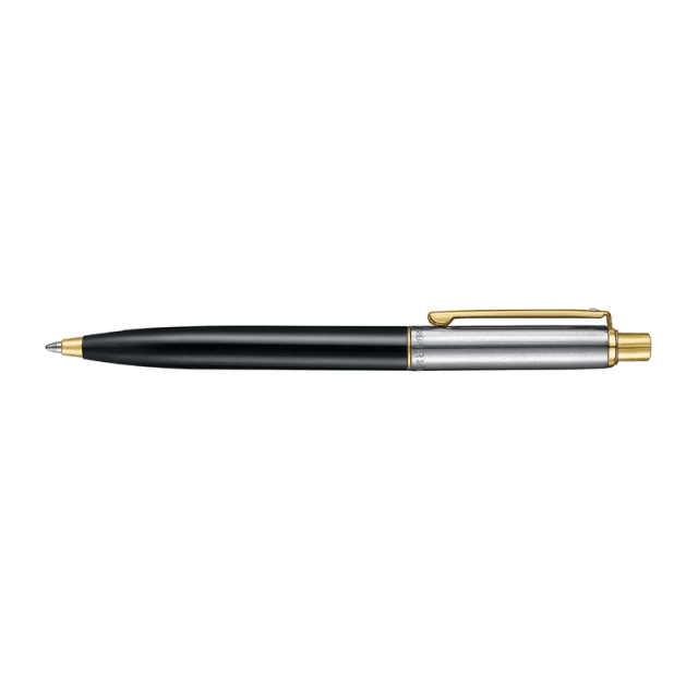 Sheaffer Sentinel Gloss Black/Chrm Cap Gold Trim Ballpoint Pen