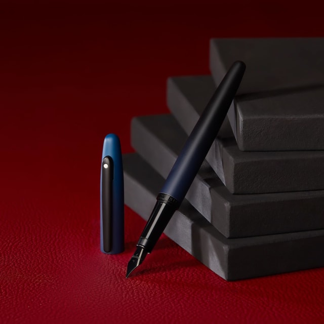 Sheaffer VFM Matt Blue/Black Trim Fine Nib Fountain Pen with Converter