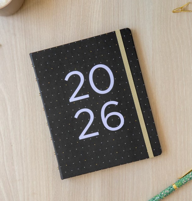Filofax 2026 A5 Refill Planner Moonlight Black