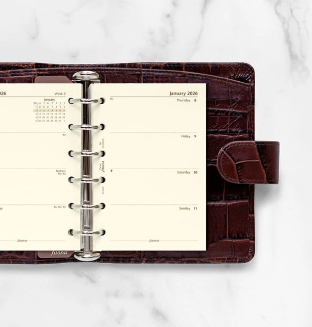 Filofax Pocket Refill week to view cotton cream 5 language FSC
