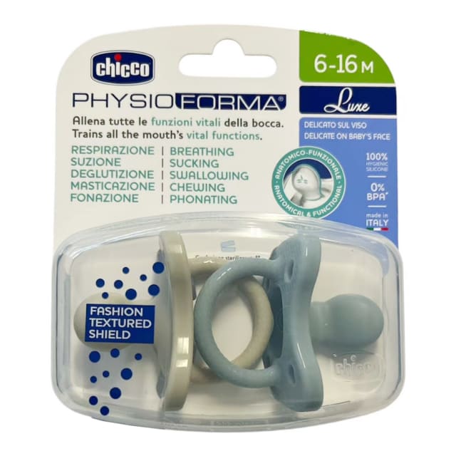 CHICCO Soother:Ph Soft Luxe Sil 6-16m 2pc G/G