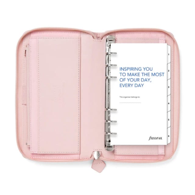 Filofax Personal Compact Zip Organiser Saffiano Blush