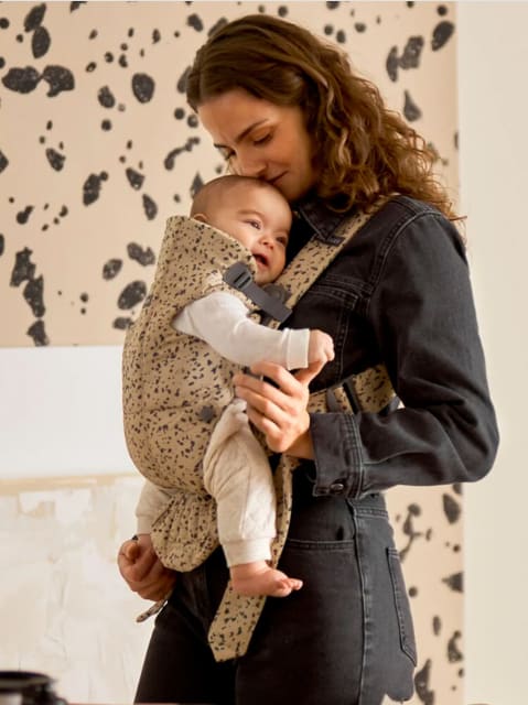Baby Bjorn Carrier Mini Woven Beige/Dark Grey Print