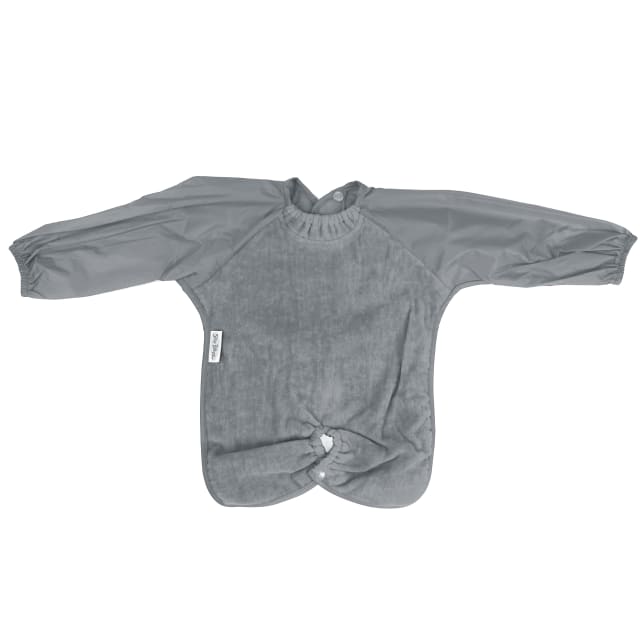 SILLY BILLYZ TOWEL HIGHCHAIR HUGR L/S BIB GREY