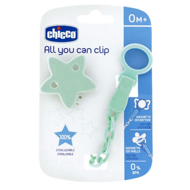 CHICCO Soother Clip Adaptable with Chain Star