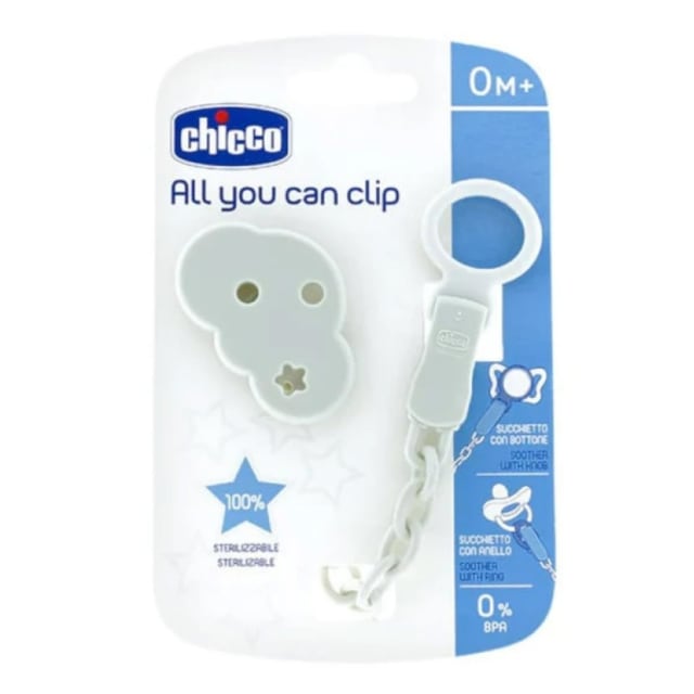 CHICCO Soother Clip Adaptable with Chain Cloud