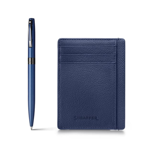 Sheaffer VFM Excessive Blue/Chrome Ballpoint/Blue Credit Card Holder