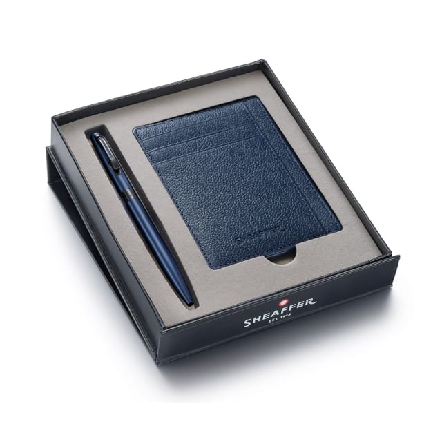 Sheaffer VFM Excessive Blue/Chrome Ballpoint/Blue Credit Card Holder