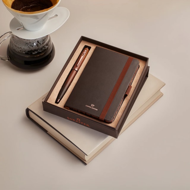 Sheaffer 100 Coffee Matt PVD Trim Ballpoint/Coffee Notebook