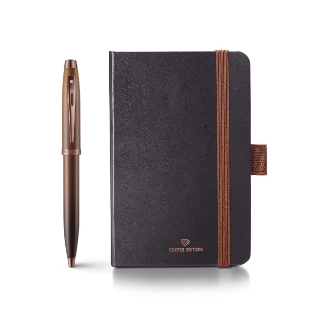 Sheaffer 100 Coffee Matt PVD Trim Ballpoint/Coffee Notebook