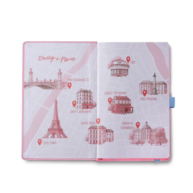 Sheaffer Emily in Paris Medium Journal 90 GSM Ink Friendly Paper with Embossed Eiffel Tower - Pink