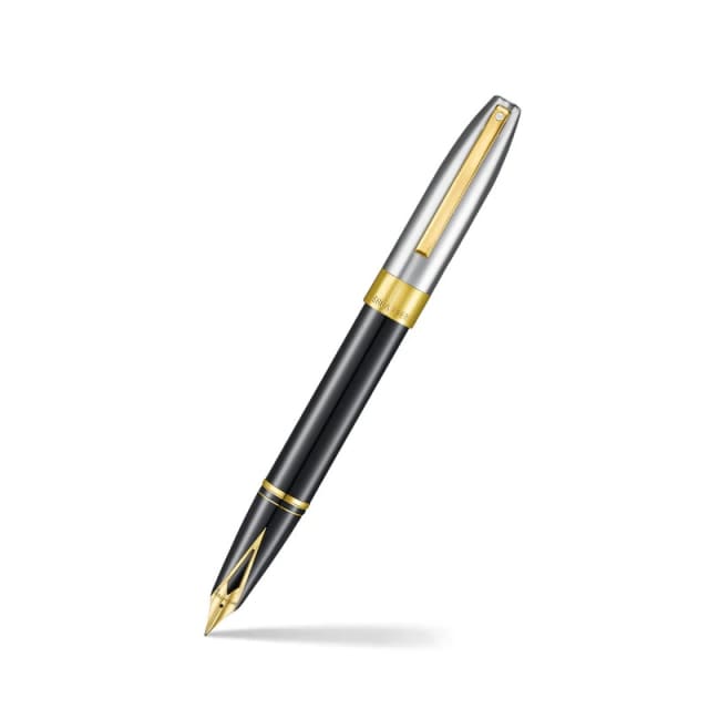 Sheaffer Legacy Black/Chrome 14K Gold Trim F Fountain Pen