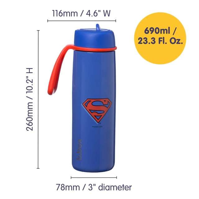 B.box Insulated Flip Top 690ml Superman